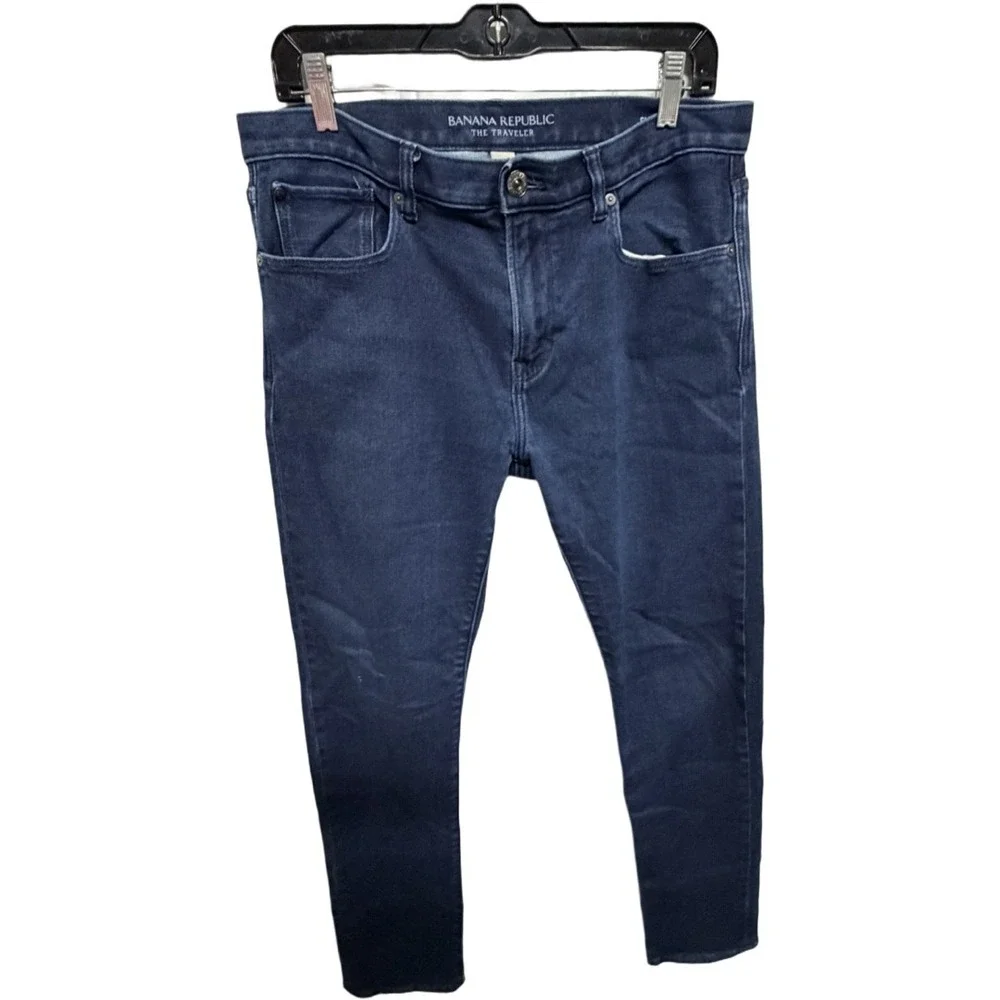 Banana Republic Traveler Jeans Slim Dark Wash 33 X 34 Men Denim Casual Stretch